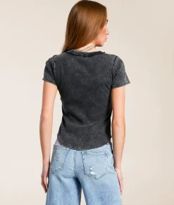 Gilded Intent Washed Knit Top Washed Black Outlet