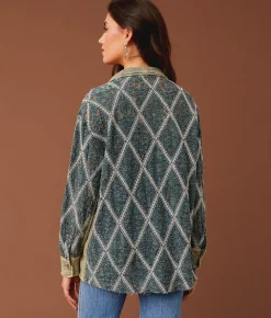 Tops|Coats & Jackets | Gimmicks Washed Lace Shacket Washed Green