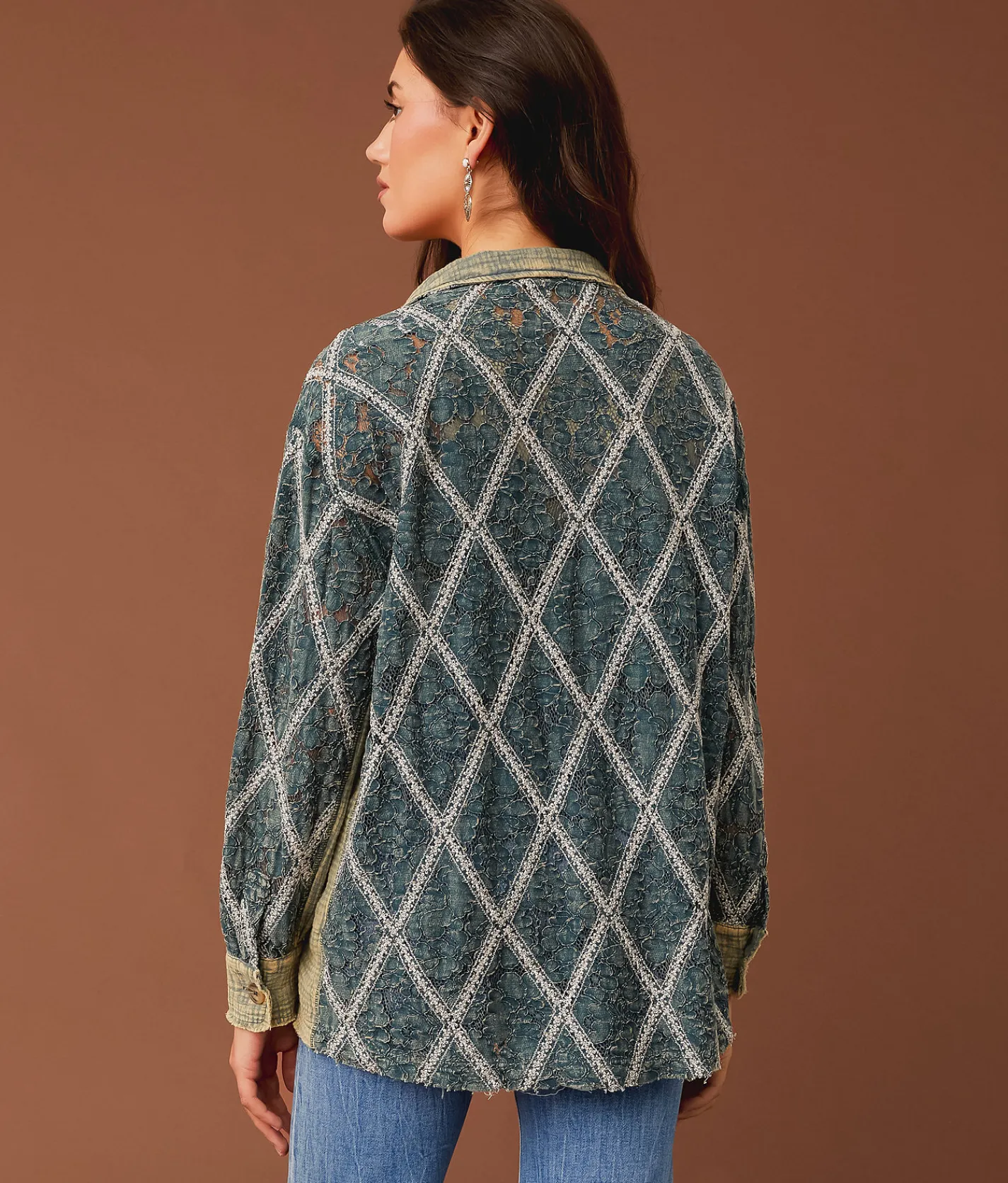 Tops|Coats & Jackets | Gimmicks Washed Lace Shacket Washed Green