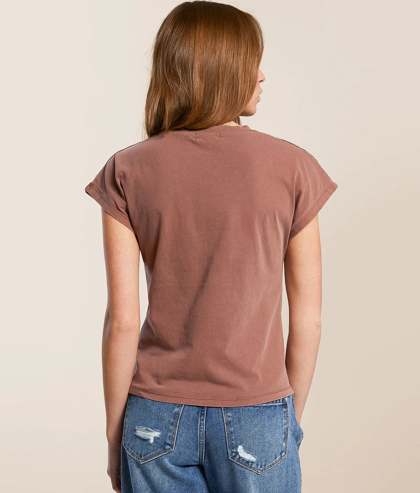 Gilded Intent Washed Lace-Up Top Cherry Mahogany Sale