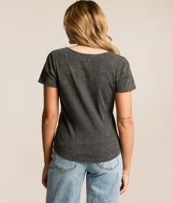 Tops | Gilded Intent Washed Notch Neck Top Washed Black