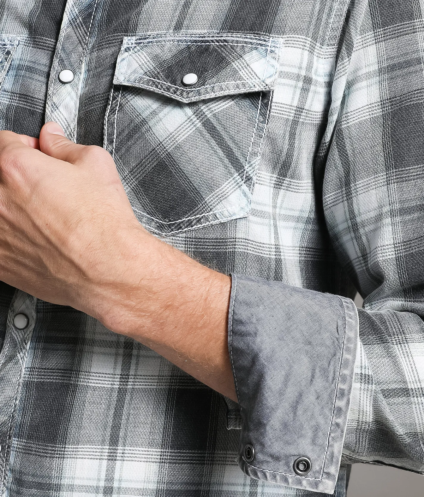 Tops | BKE Vintage Washed Plaid Standard Shirt Black Blue White
