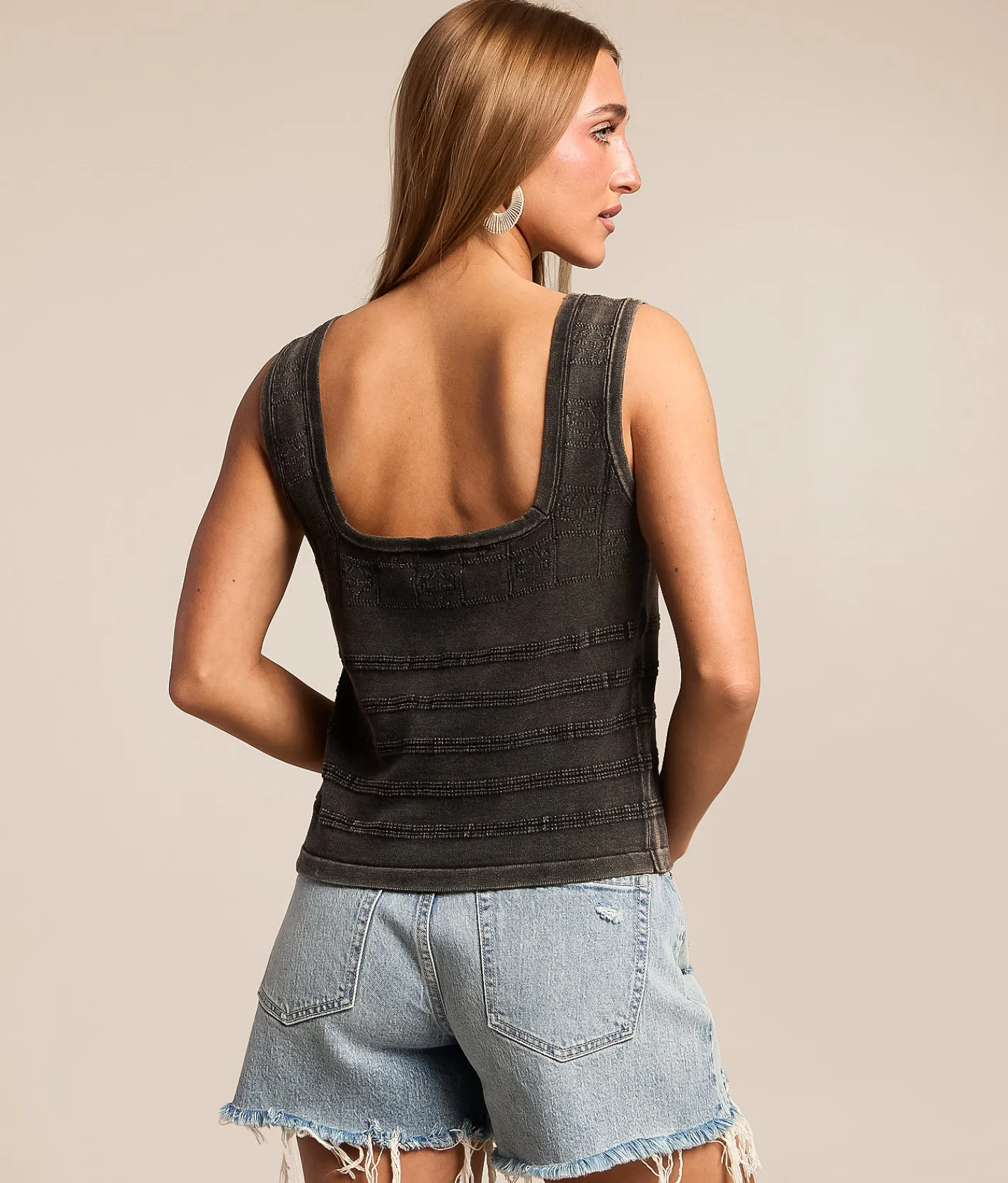 Tops | Gilded Intent Washed Sweater Tank Top Washed Black