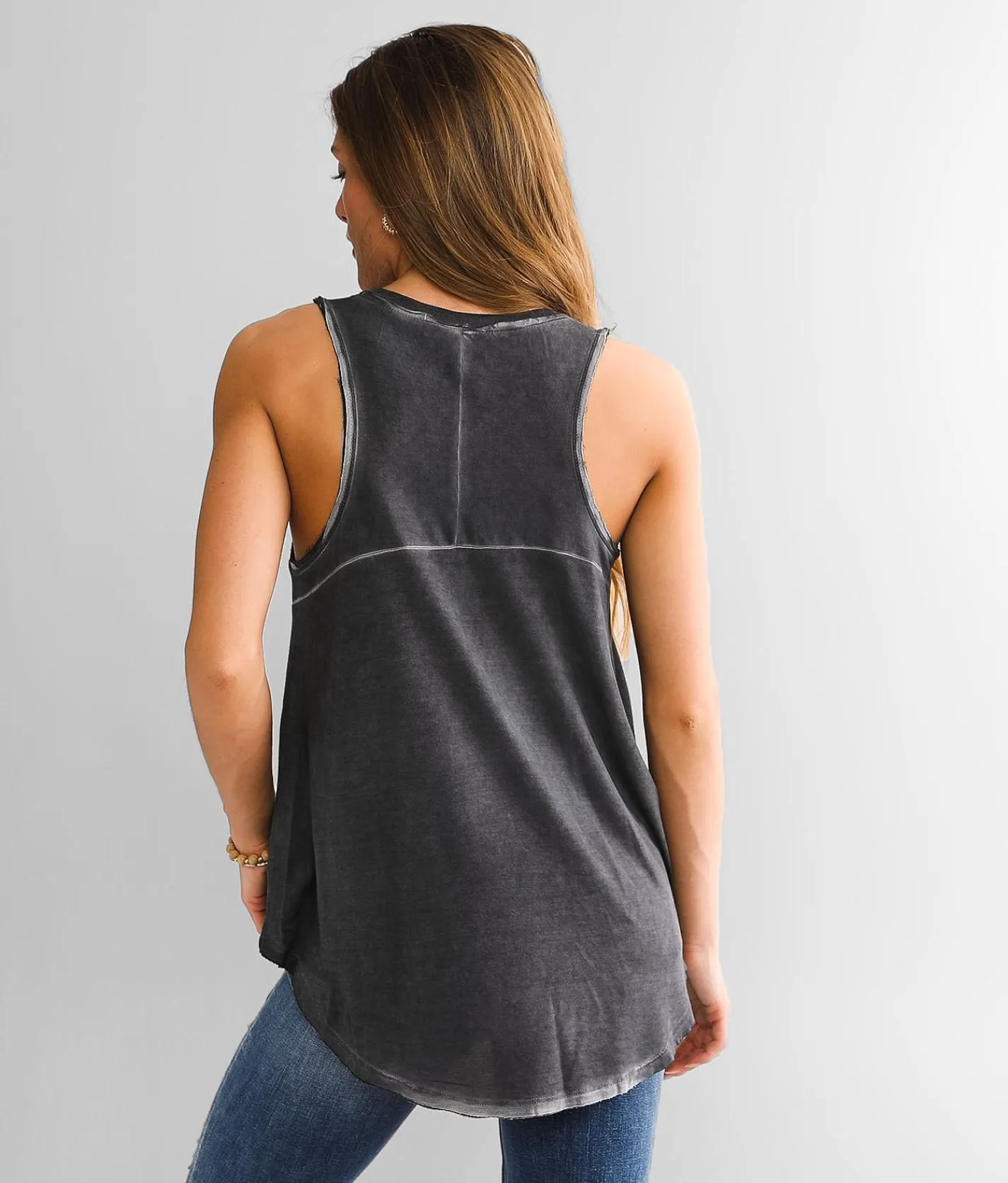 White Crow Washed Tank Top Washed Black New