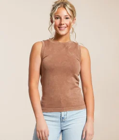 BKE core Washed Tank Top Mink Discount