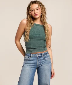 Tops | Gilded Intent Washed Tank Top Bistro Green