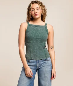 Tops | Gilded Intent Washed Tank Top Bistro Green