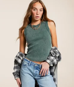 Tops | Gilded Intent Washed Tank Top Griege