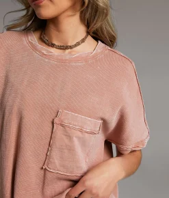 BKE Washed Thermal T-Shirt Ash Rose Best