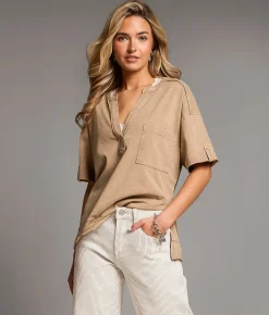 Tops | BKE Washed Top Greige