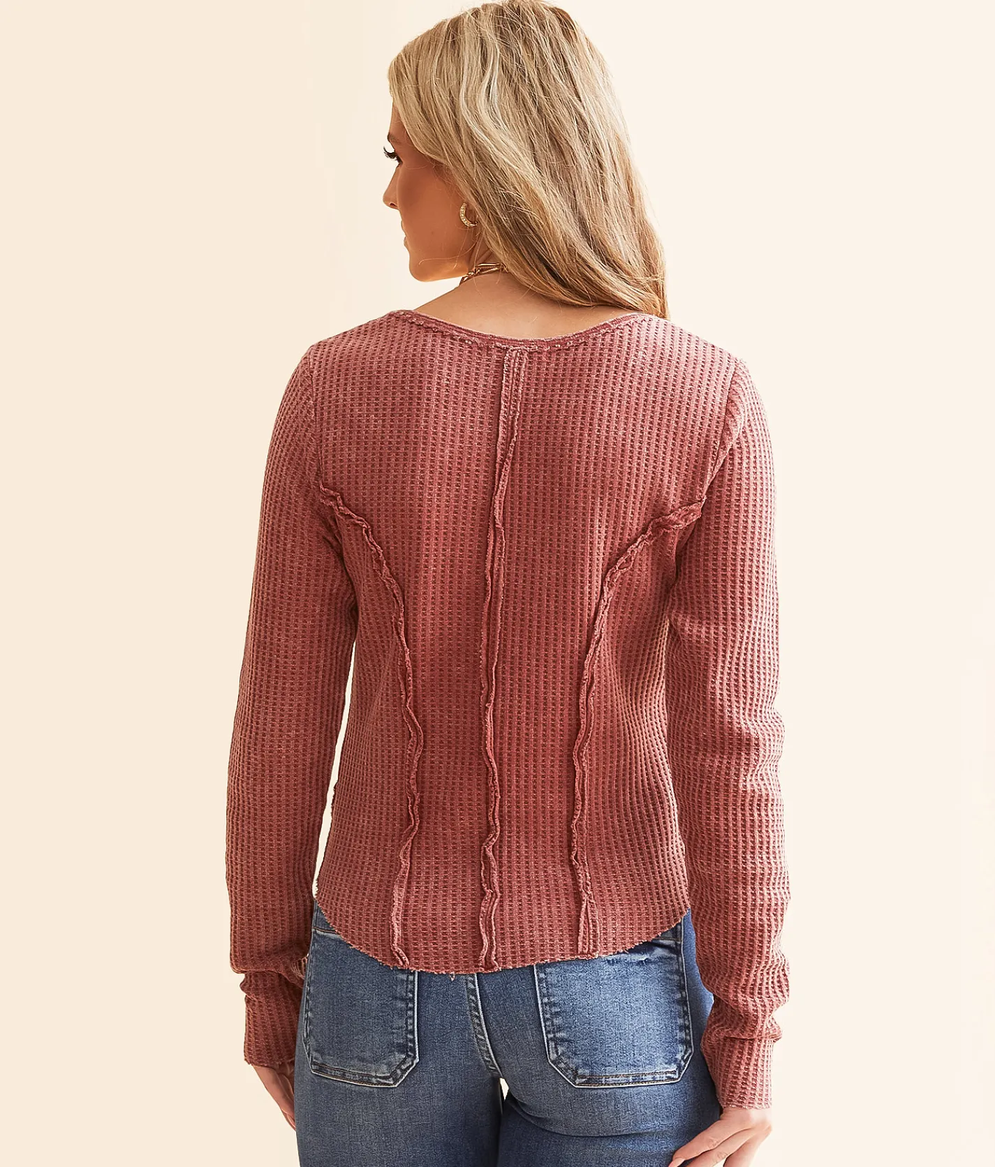 Tops | Gilded Intent Washed Waffle Knit Top Madder Brown