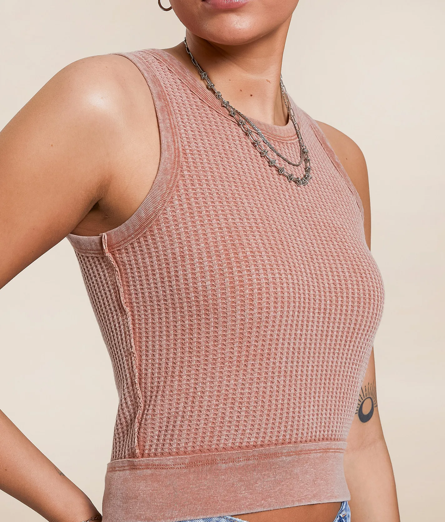 Tops | Gilded Intent Washed Waffle Tank Top Elm