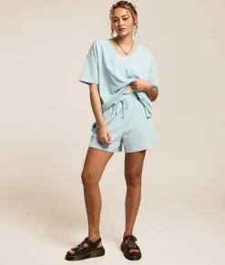 Gilded Intent Washed 2-Way Oversized T-Shirt Teal Clearance
