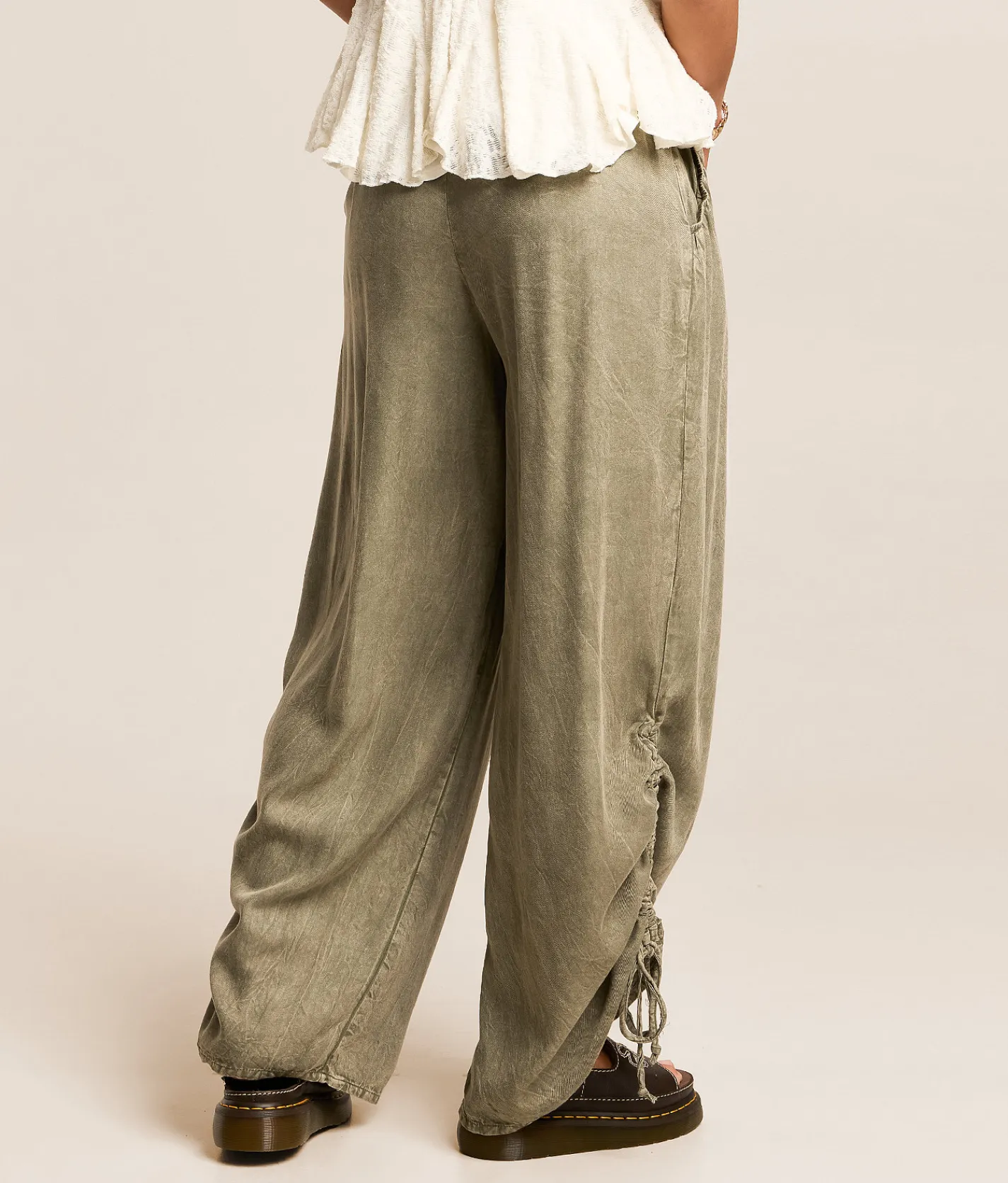 Bottoms | Angie Washed Wide Leg Pant Cactus