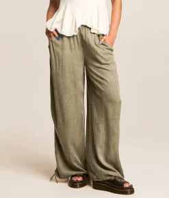 Bottoms | Angie Washed Wide Leg Pant Cactus