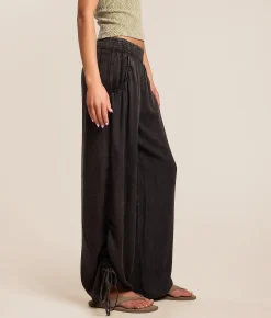 Angie Washed Wide Leg Pant Black Online