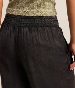 Angie Washed Wide Leg Pant Black Online