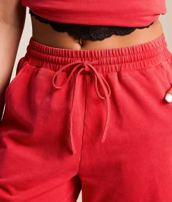 Bottoms | Gilded Intent Washed Wide Leg Sweatpant Chinese Red