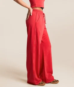 Bottoms | Gilded Intent Washed Wide Leg Sweatpant Chinese Red