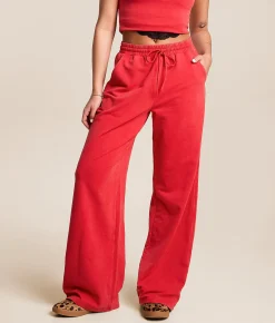 Bottoms | Gilded Intent Washed Wide Leg Sweatpant Chinese Red