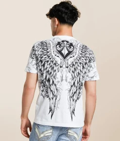 Affliction Wash T-Shirt White Clearance
