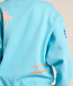 Tops | Billabong Water Signals Kendal Oversized Pullover Crowne Blue