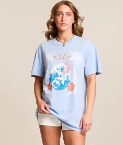 Reef Wave T-Shirt Skyway Mineral Wash Best
