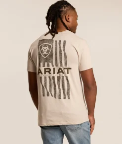Tops|Graphic T-Shirts | Ariat Wavy Patriot T-Shirt Peyote Heather