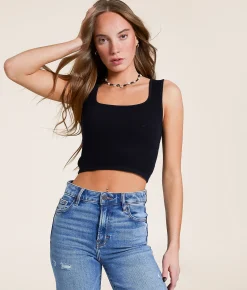 Tops | Freshwear 2-Way Cropped Brami Black