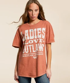 Tops | MANHEAD Waylon Jennings Outlaw T-Shirt Rust