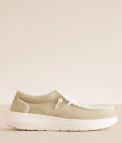 HEYDUDE™ Wendy Comf Suede Crochet Shoe Irish Cream Multi Clearance
