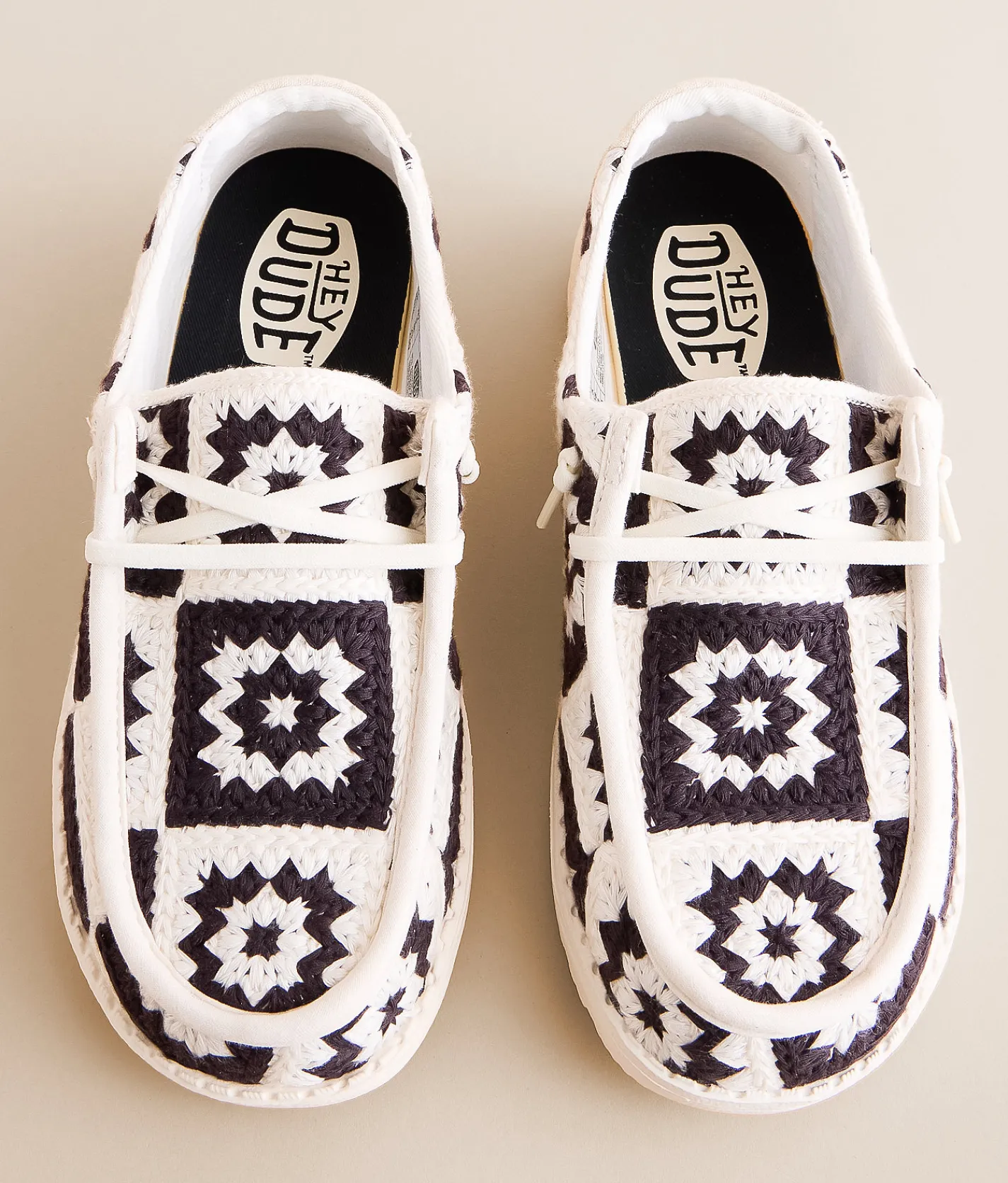 HEYDUDE™ Wendy Cottage Crochet Shoe Black Multi