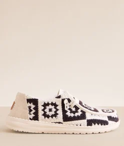 HEYDUDE™ Wendy Cottage Crochet Shoe Black Multi