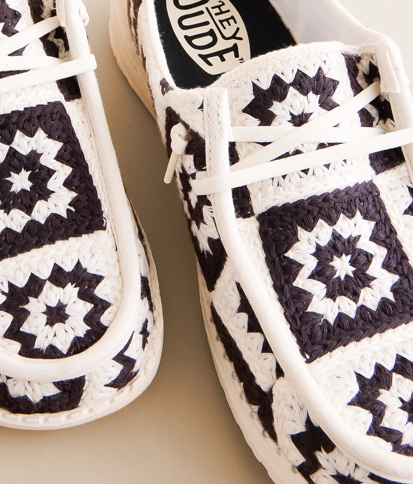HEYDUDE™ Wendy Cottage Crochet Shoe Black Multi
