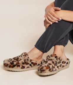 HEYDUDE™ Wendy Leopard Print Slipper Tan Multi Discount