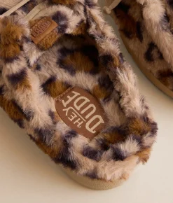 HEYDUDE™ Wendy Leopard Print Slipper Tan Multi Discount