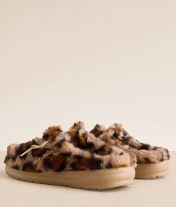 HEYDUDE™ Wendy Leopard Print Slipper Tan Multi Discount