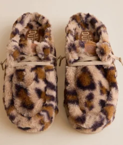 HEYDUDE™ Wendy Leopard Print Slipper Tan Multi Discount