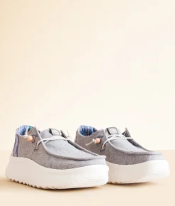 HEYDUDE™ Wendy Peak Chambray Shoe Grey New