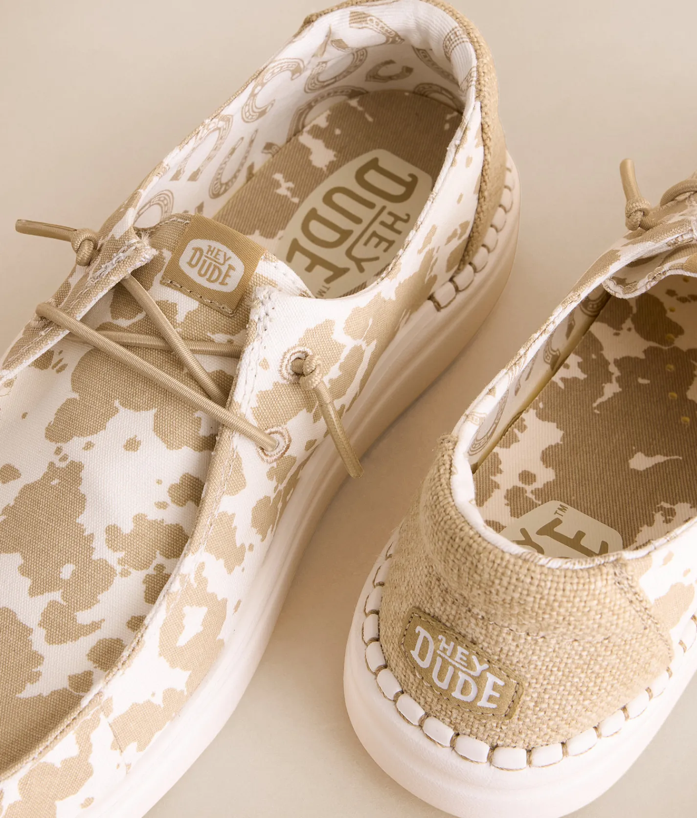 Shoes | HEYDUDE™ Wendy Rise Cow Shoe Tan White