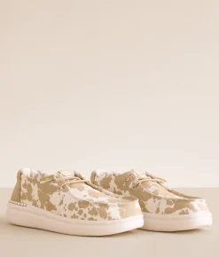 Shoes | HEYDUDE™ Wendy Rise Cow Shoe Tan White