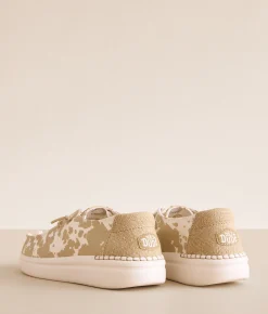 Shoes | HEYDUDE™ Wendy Rise Cow Shoe Tan White