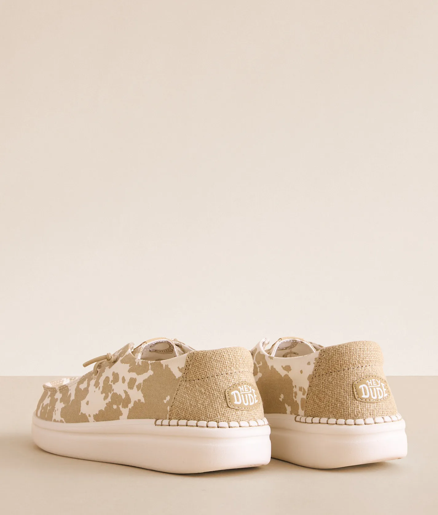 Shoes | HEYDUDE™ Wendy Rise Cow Shoe Tan White