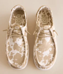Shoes | HEYDUDE™ Wendy Rise Cow Shoe Tan White