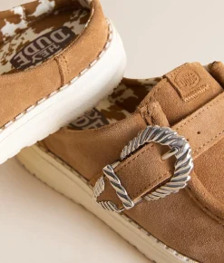 HEYDUDE™ Wendy Slip Buckle Leather Mule Tan Best