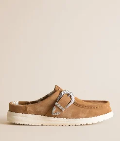 HEYDUDE™ Wendy Slip Buckle Leather Mule Tan Best