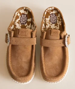 HEYDUDE™ Wendy Slip Buckle Leather Mule Tan Best