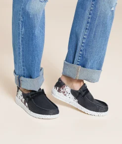Shoes | HEYDUDE™ Wendy Stitch Cow Print Shoe Grey Multi