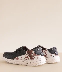 Shoes | HEYDUDE™ Wendy Stitch Cow Print Shoe Grey Multi
