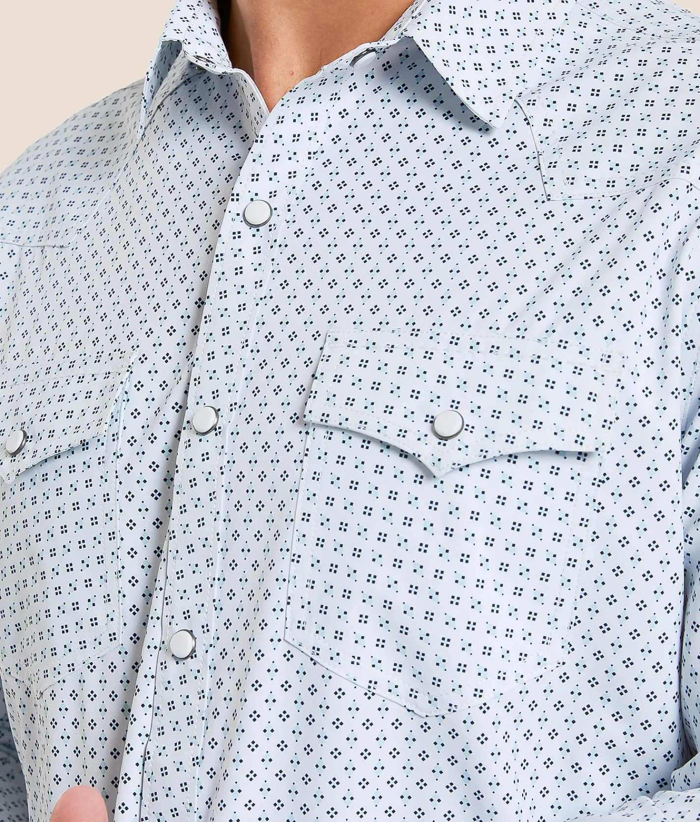 Tops | Gentry County Western Athletic Performance Stretch Shirt White Blue